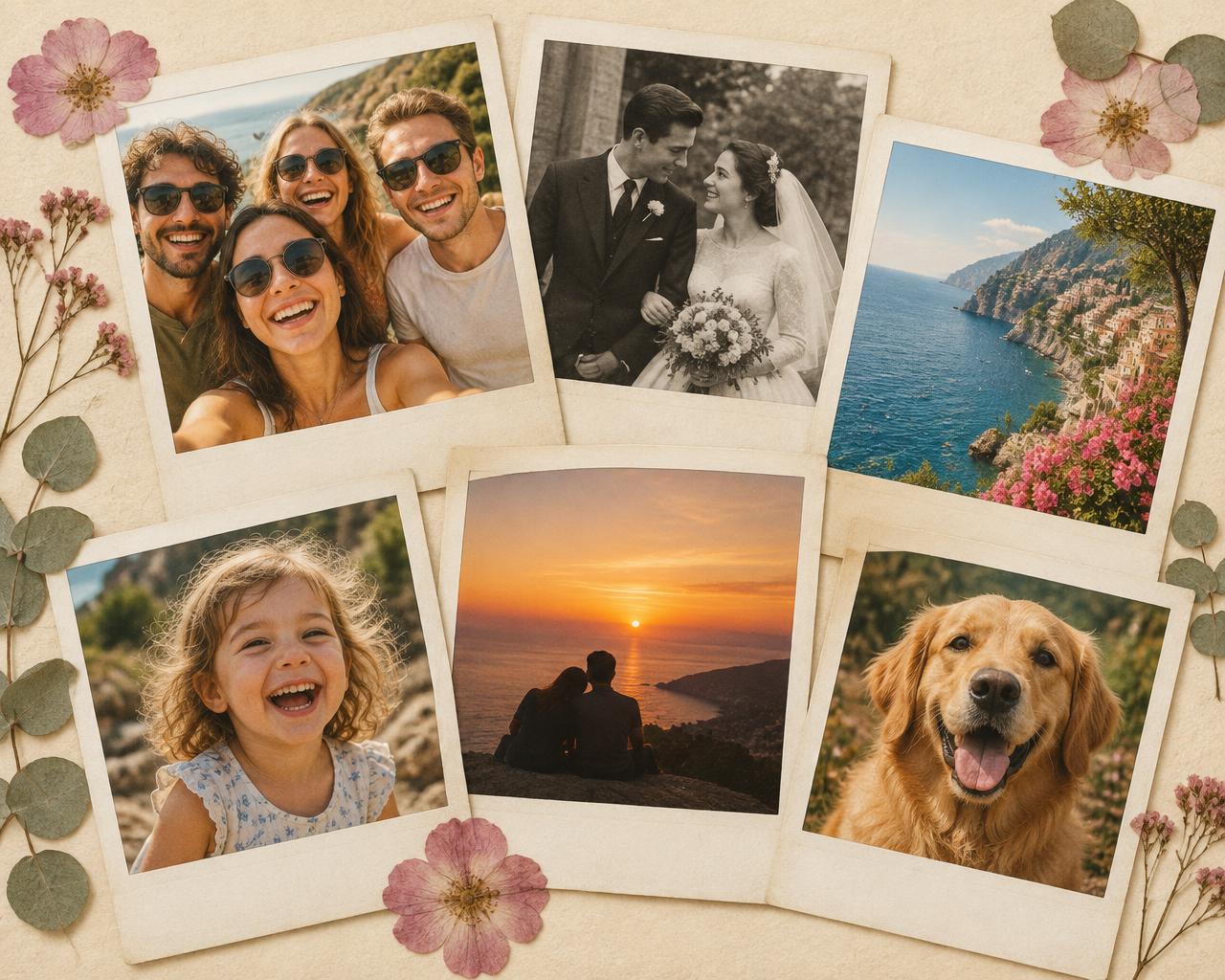 Collage van gedeelde foto's
